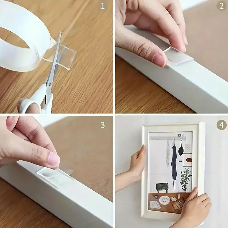 Cinta adhesiva transparente doblé cara 5mts