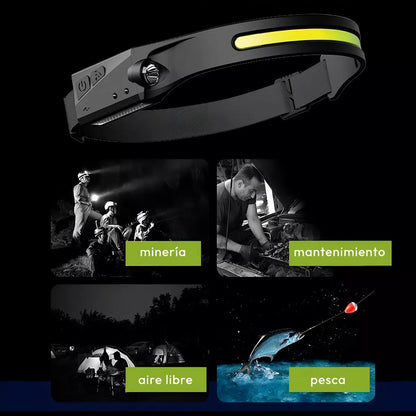 Linterna luz frontal led de camping